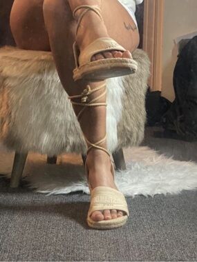 Dior Beige Espadrilles Sandals